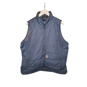 Carhartt Rugged Flex Quilted Vest Women's XL Blue Relaxed Fit Puffer